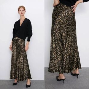 ZARA Animal Print Maxi Skirt